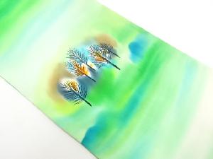 アンティーク　作家物　塩瀬樹木模様名古屋帯